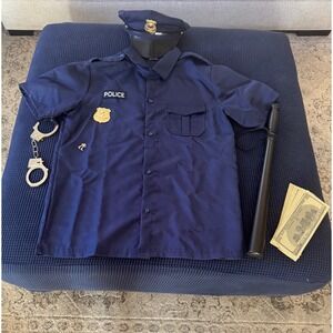 Spirit Halloween Police Costume Shirt Hat Badge and Accessories Set Men S‎ M